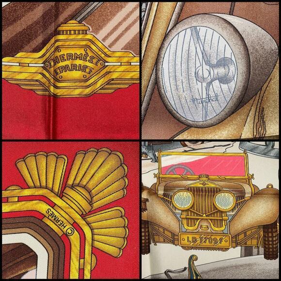 Hermes Rare Vintage 90cm Silk Scarf Automobile Hermès by Joachim Metz New in Box - Picture 7 of 16
